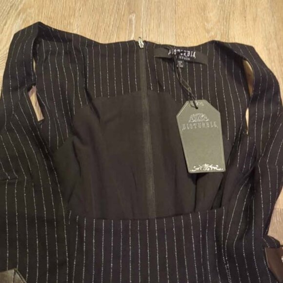 Disturbia striped mini pinafore dress size 4 new - Picture 2 of 6